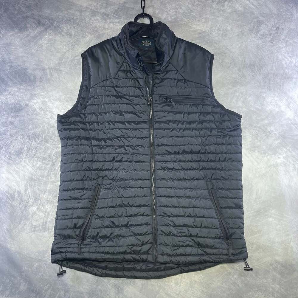 NAT NAST Black Quilted Lightly INSULATED Full Zip VEST Jacket Mens L